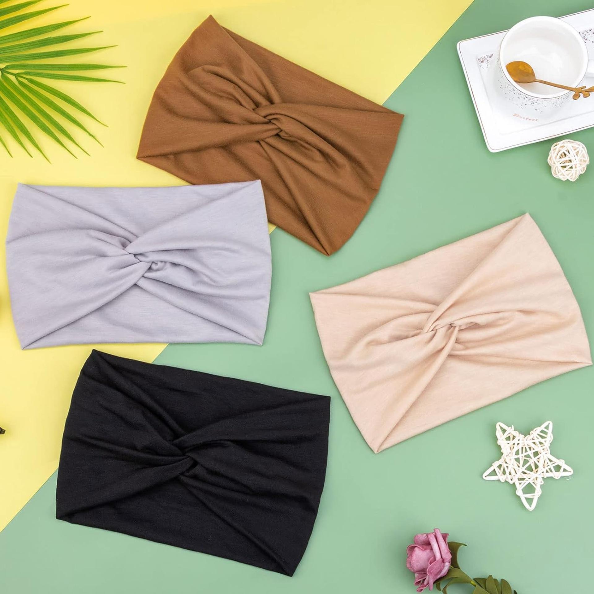 Women's wide sports headband - sweat-absorbent, face wash headband, retro chic hair tie - wholesale