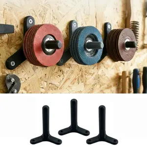 3-Piece Wall-Mounted Bracket for 125mm Angle Grinder, Compact Tool Storage Solution, Durable Plastic, Easy Installation, Ideal for Hobbyists and Professionals