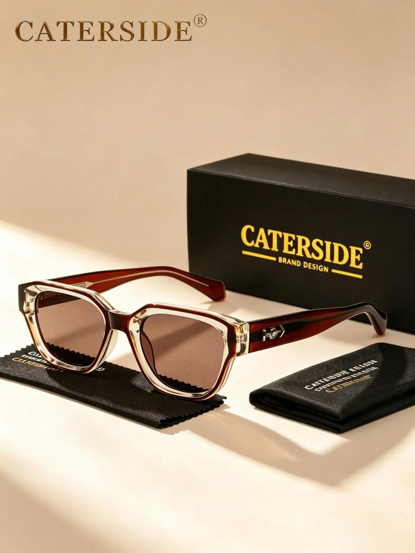 CATERSIDE 1 Count square sunglasses, Fashionable Multifunctional Shades, Trendy Fashion Shades, durable comfortable PC frame, propionate pin-injected temples. Unisex design. Perfect for daily wear, fashion styling, fishing, outdoor activities