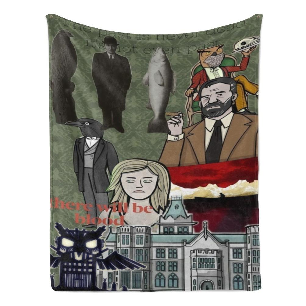 Rusty Lake Theme Flannel Blanket Surreal Mystery Game Throw Soft Cozy Plush Blanket for Couch Sofa Bed Indie Puzzle Art Aesthetic Home Decor Lightweight Travel Blanket Gamer Fan Collection Gift All Season Comfort Decorative Bed Cover