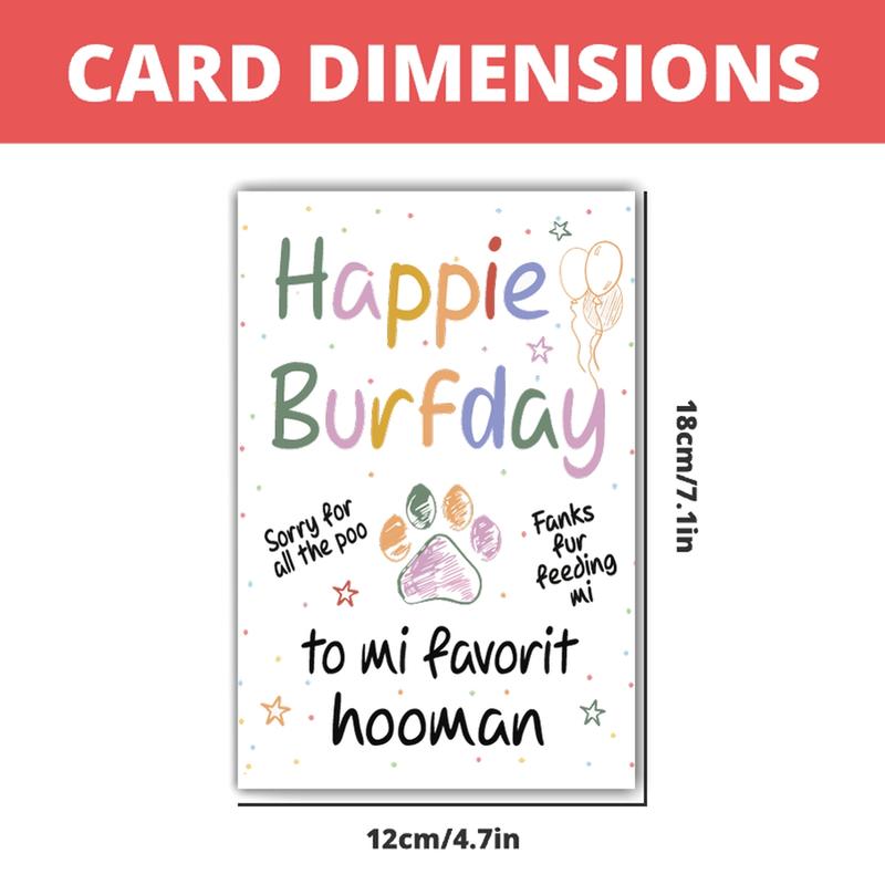 Pet Themed Birthday Card, 1/3 Counts Happy Birthday Card with Envelope, Fun and Colorful Design Birthday Gift for Pet Owners, Animal Lovers, Friends, Greeting Card, with Pastel Color Letter Pattern, Fun Party Cards