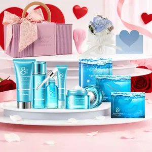 Quyim 8X H2O AquaVitalize Skincare Set, 11-in-1 Skincare Gift Set with Cleanser, Toner, Serum, Eye & Face Cream, Eye Mask, Lip Mask & Sheet Mask - Moisturizing  Brightening Skincare Kit, Glow Kit, Beauty Kit, Valentine's Day Gift