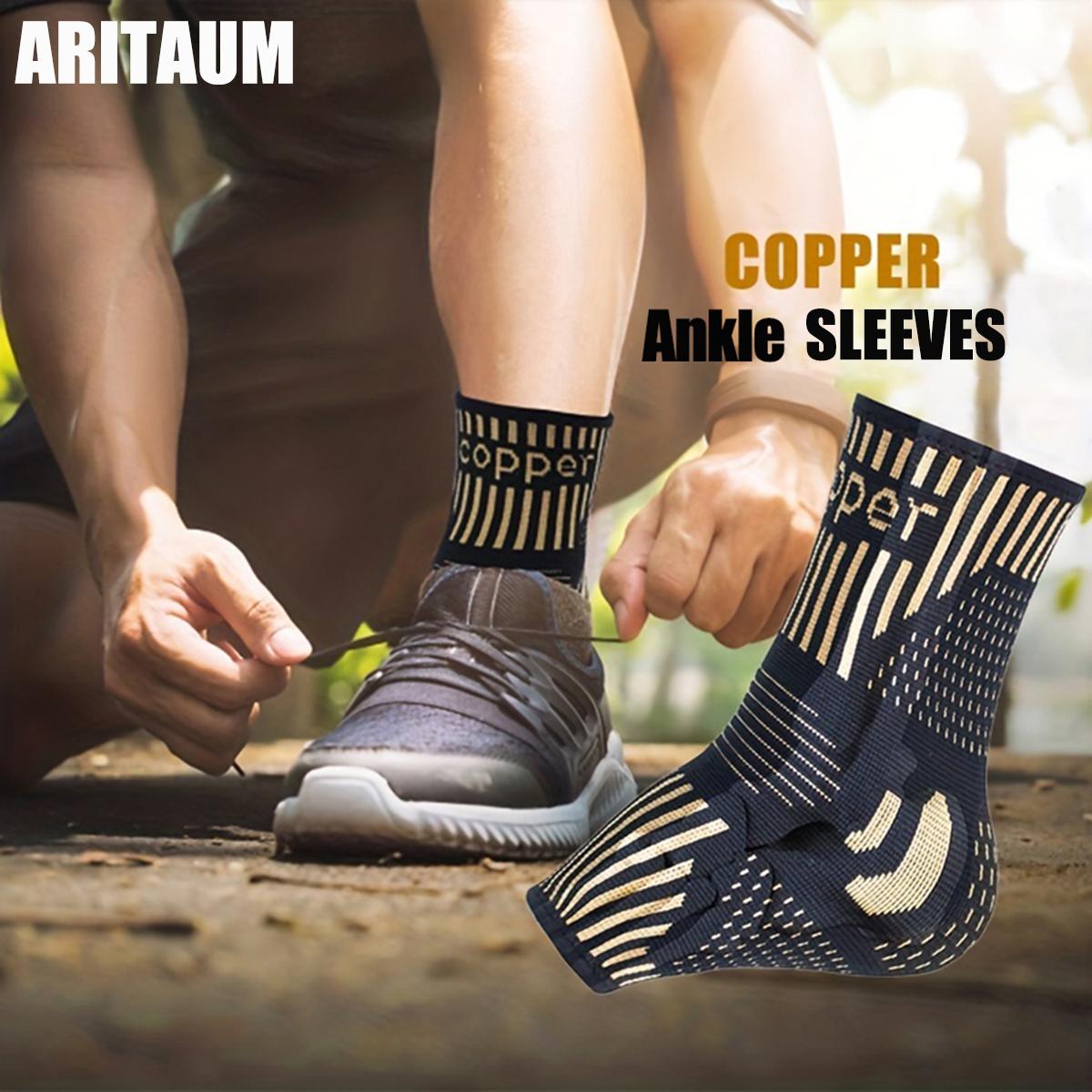 ARITAUM Copper Ankle Brace for Women & Men, Compression Ankle Support for Sprain & Strain, Achilles Tendonitis, Plantar Fasciitis & Recovery, Ankle Sleeve for Basketball, Football, Daily Use Healthcare Tool ankle sleeve sport protective gear kneecap band