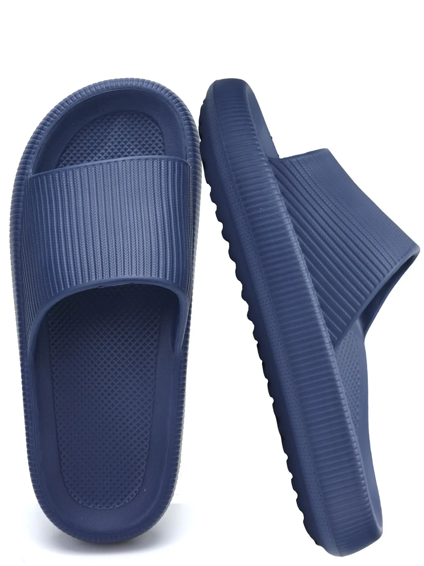 Pillow Cloud Plain Color Slides for Women and Men, Non-Slip Bathroom Slippers, Thick Sole Arch Support EVA Sandals, Ultra-Soft Indoor Outdoor House Shoes, Footwear