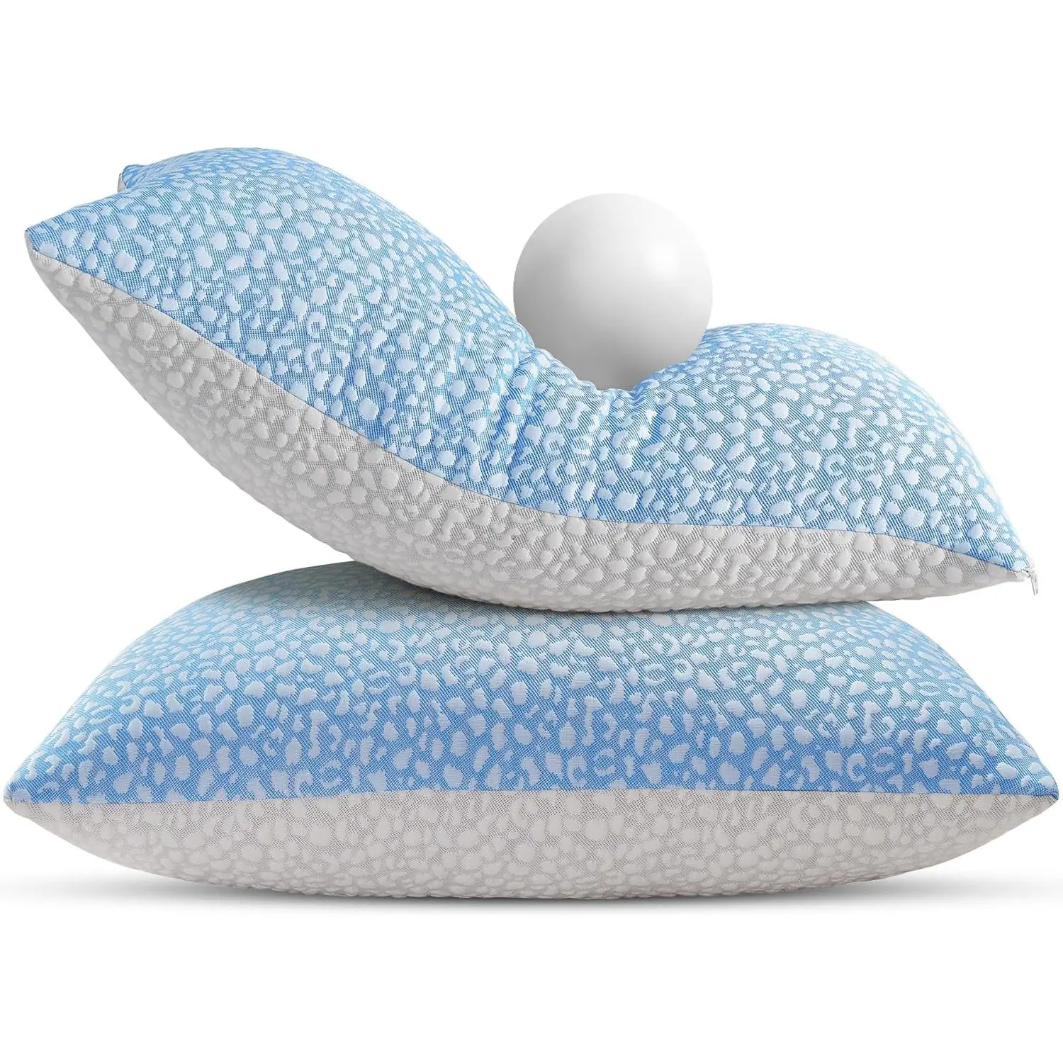 Firm Bed Pillows Queen Size Set of 2,Cooling Side Sleeper Pillow,Breathable, Washable Cover with Zipper,Home Gifts