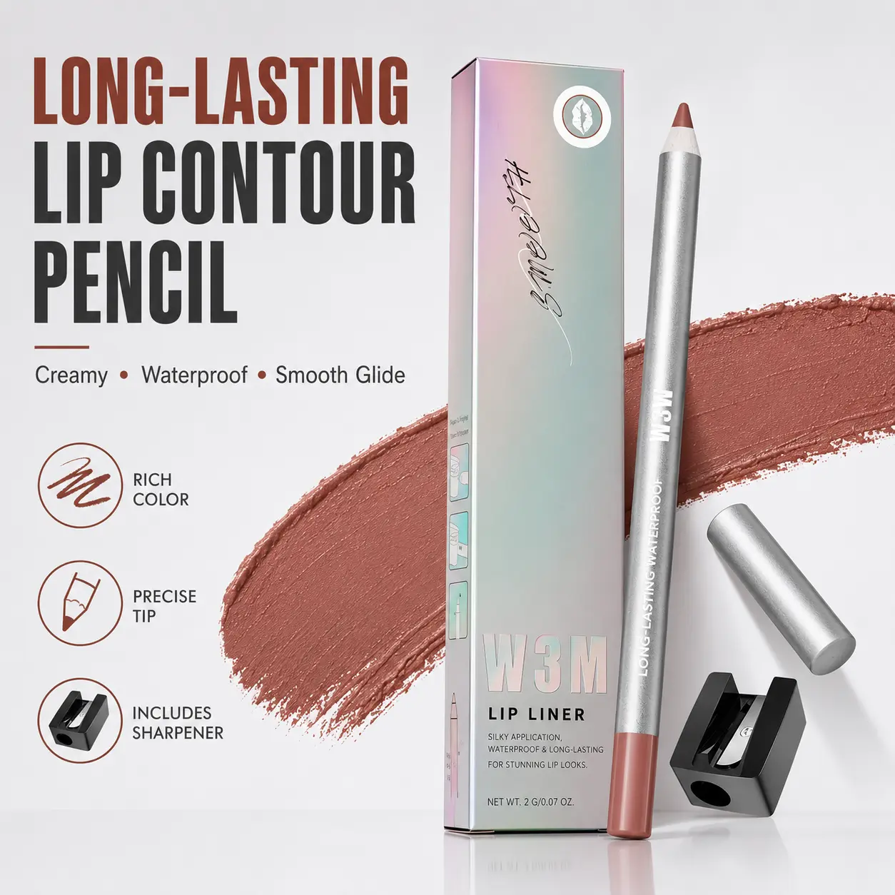 Lip Liner Makeup Set - Waterproof & Smudge-Proof Matte Pencil, Long-Lasting & Durable, Smooth & Easy Glide, Non-Smudge, Contouring, Filling & Layering