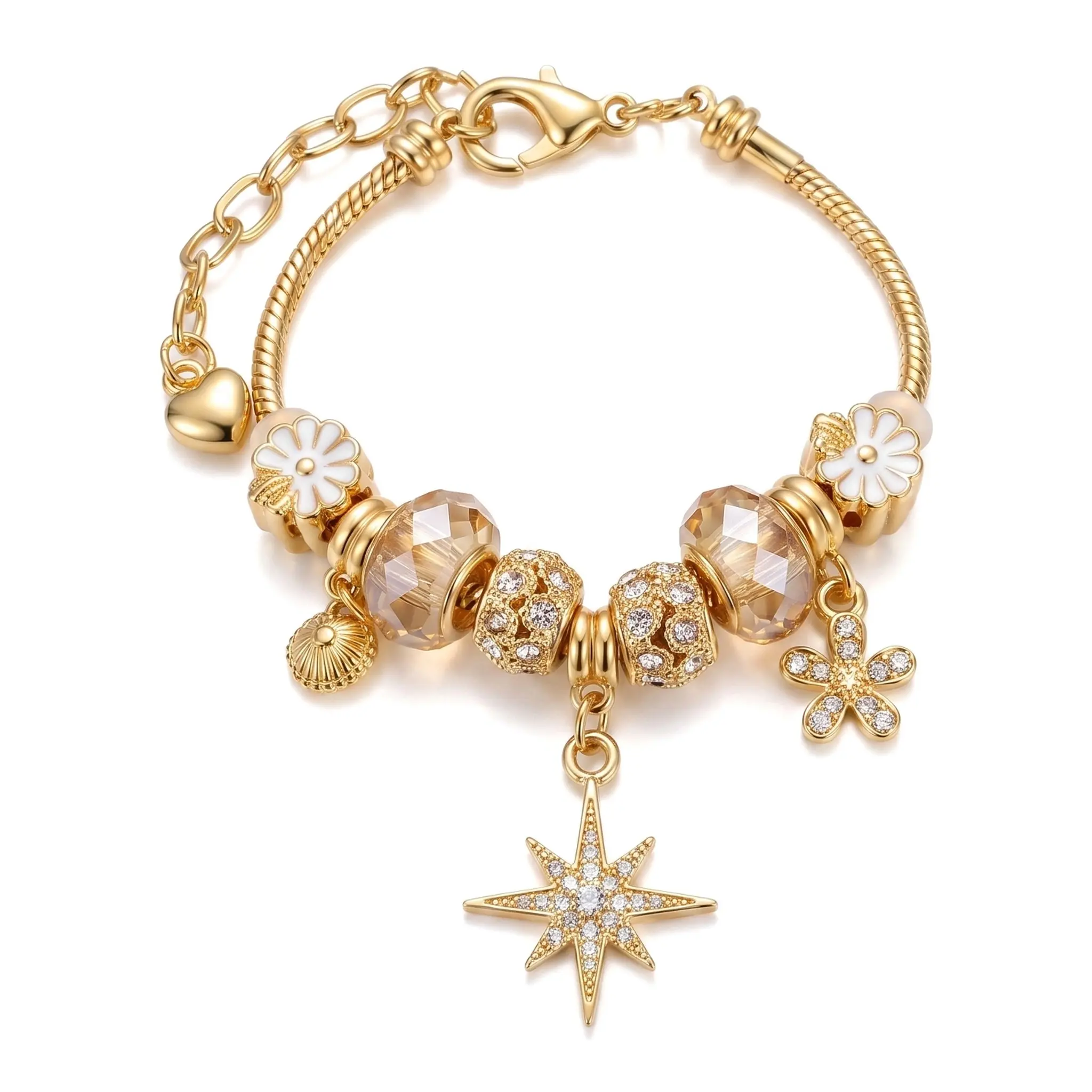 Vintage Eight Pointed Star Bracelet For Unisex Daily Wear Alloy Electroplated Versatile Fashion Commuter Style