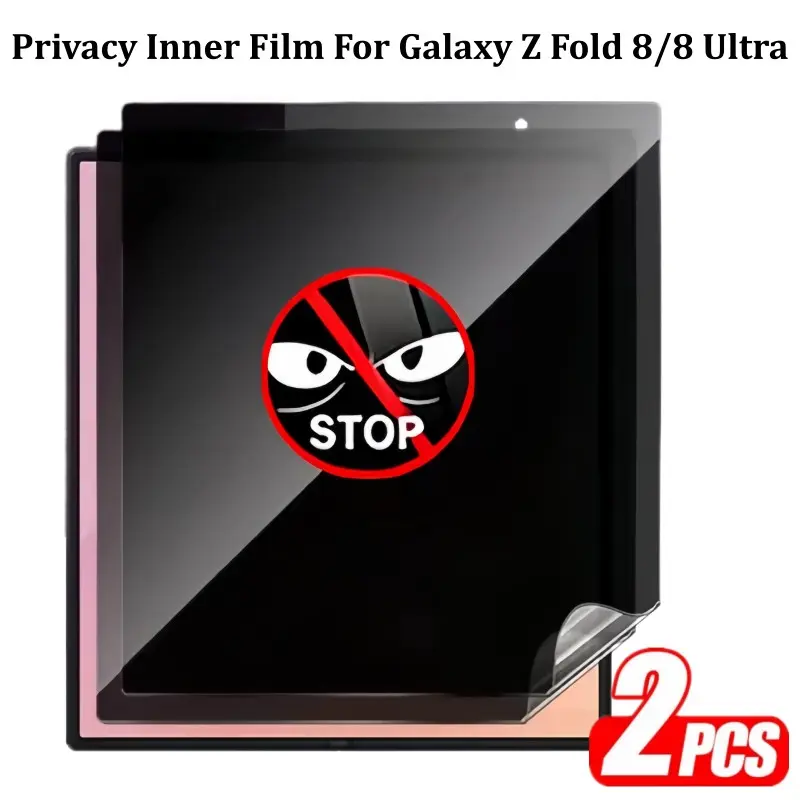 2pcs Privacy Hydrogel Film for Samsung Galaxy Z Fold 8/8 Ultra 5g Smartphone, Full Coverage, Ultra-Thin, Anti-Scratch, Anti-Peeping, Screen Protector