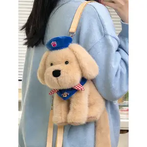 Internet celebrity West Highland Golden Retriever puppy bag female 2025 new trendy fashion cute plush bag cartoon backpack