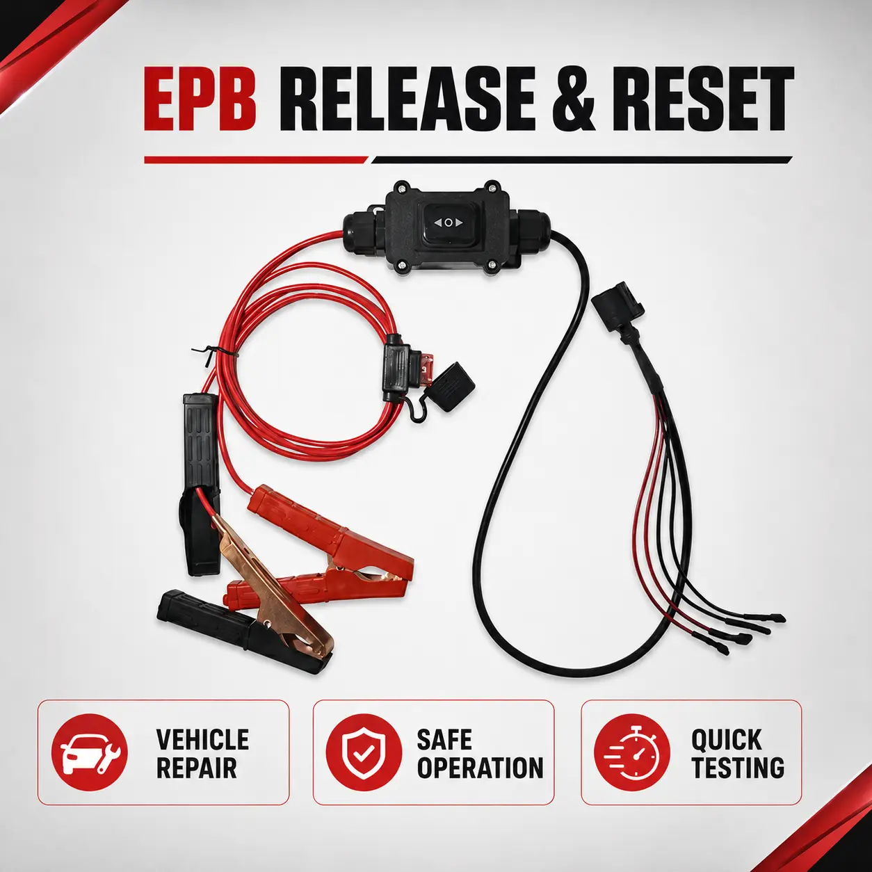 Electronic Parking Brake Release Tool for Cars, Dual Channel Forward & Reverse Controller with Over-Current Protection, EPB Reset and Emergency Brake Service Tool for Vehicle Repair