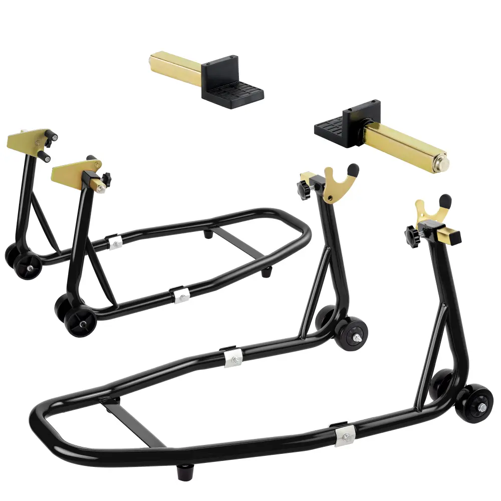 Universal Motorcycle Front & Rear Lifting Stand, 900 LBS Heavy Duty Motorcycle Paddock Stand with Adjustable U+L Swingarm Spool, Wheel Lift Maintenance Stand for Sport Bikes, Compatible with BMW Suzuki Yamaha Honda Kawasaki and Most Motorcycles
