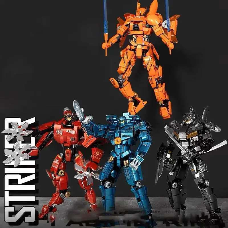 2026 hot item American film character Jaeger Raider Saber Athena shape-shifting Jaeger robot displays adult and children's building blocks Popular toys