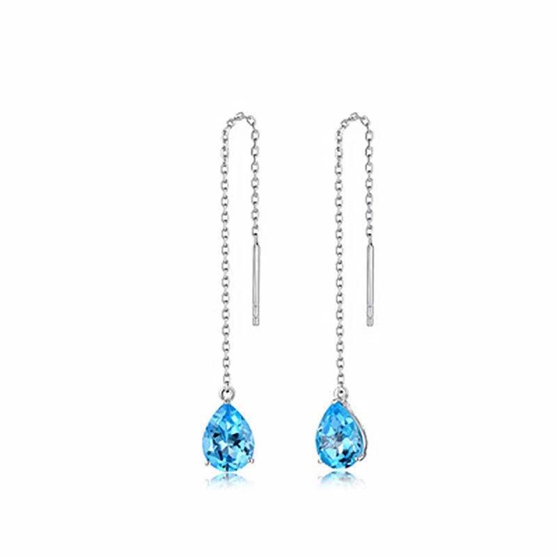 Same style imitation natural topaz set: colored gemstone ring, earrings, and pendant for women