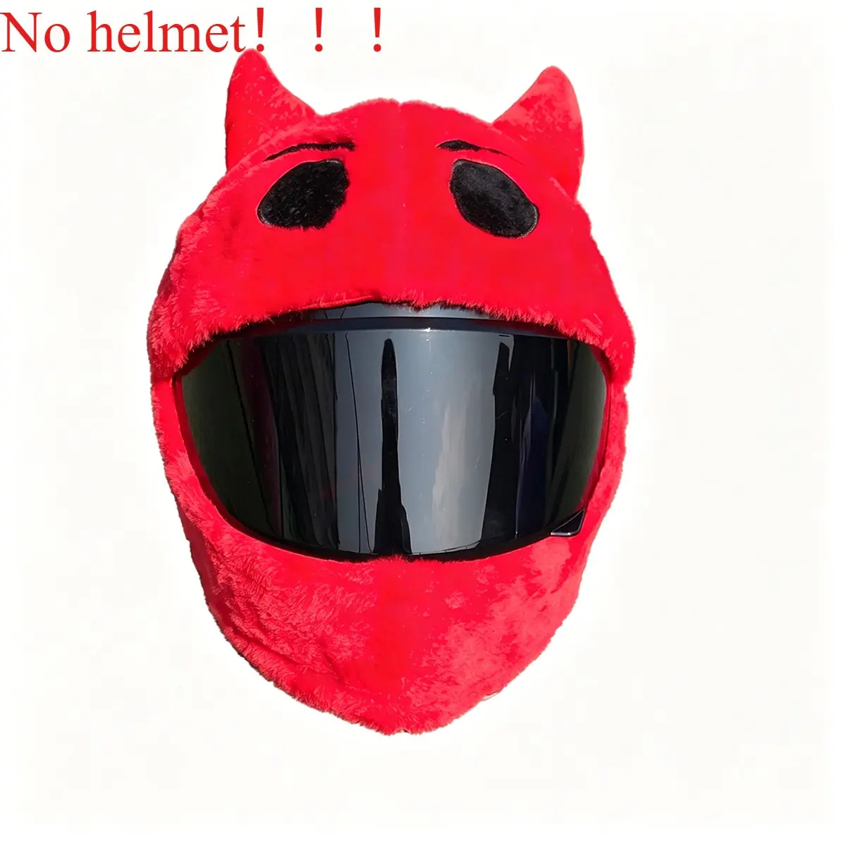 Cute Devil Plush Motorcycle Helmet Cover, Full Face Helmet Decoration Set, Elastic Fun Helmet Skin, Halloween Party Photo Props