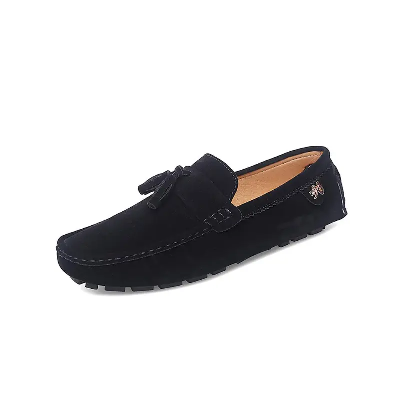 Men's Slip-On Casual Round Toe Solid Color Loafers - All-Season Comfortable Footwear for Daily Wear, Compatible with Sports & Outdoor Accessories