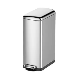 Christmas DealGARVEE Slim Kitchen Trash Can 7.92 Gallon Waste Bin with Soft-Close Lid and Inner Bucket, Stainless Steel, 30L Capacity for Narrow Spaces