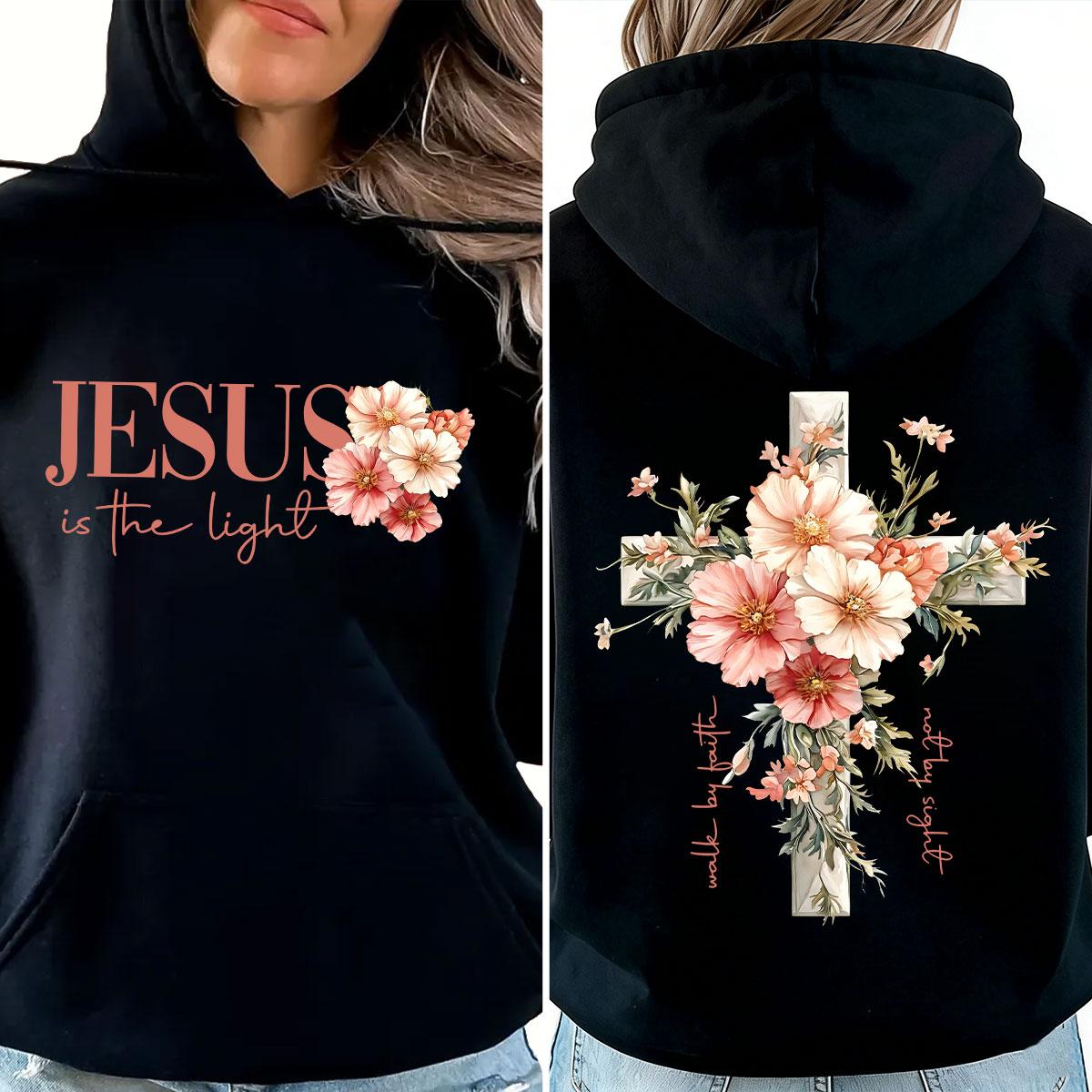 Faith Cross Christian T-Shirts With Beautiful Floral Cross Print Made In USA For Women For Men [ZinniaZip cotton t-shirt/sweatshirt/hoodie, soft and comfortable]