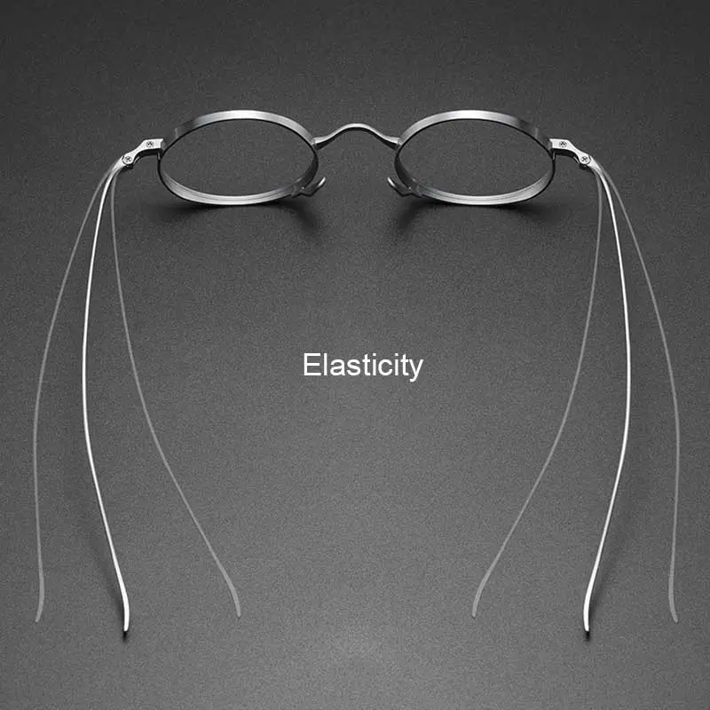 Unisex Vintage Retro Round Titanium Metal Eyeglass Frames with Ultra-Light Design, Japanese Style, Resin Lenses