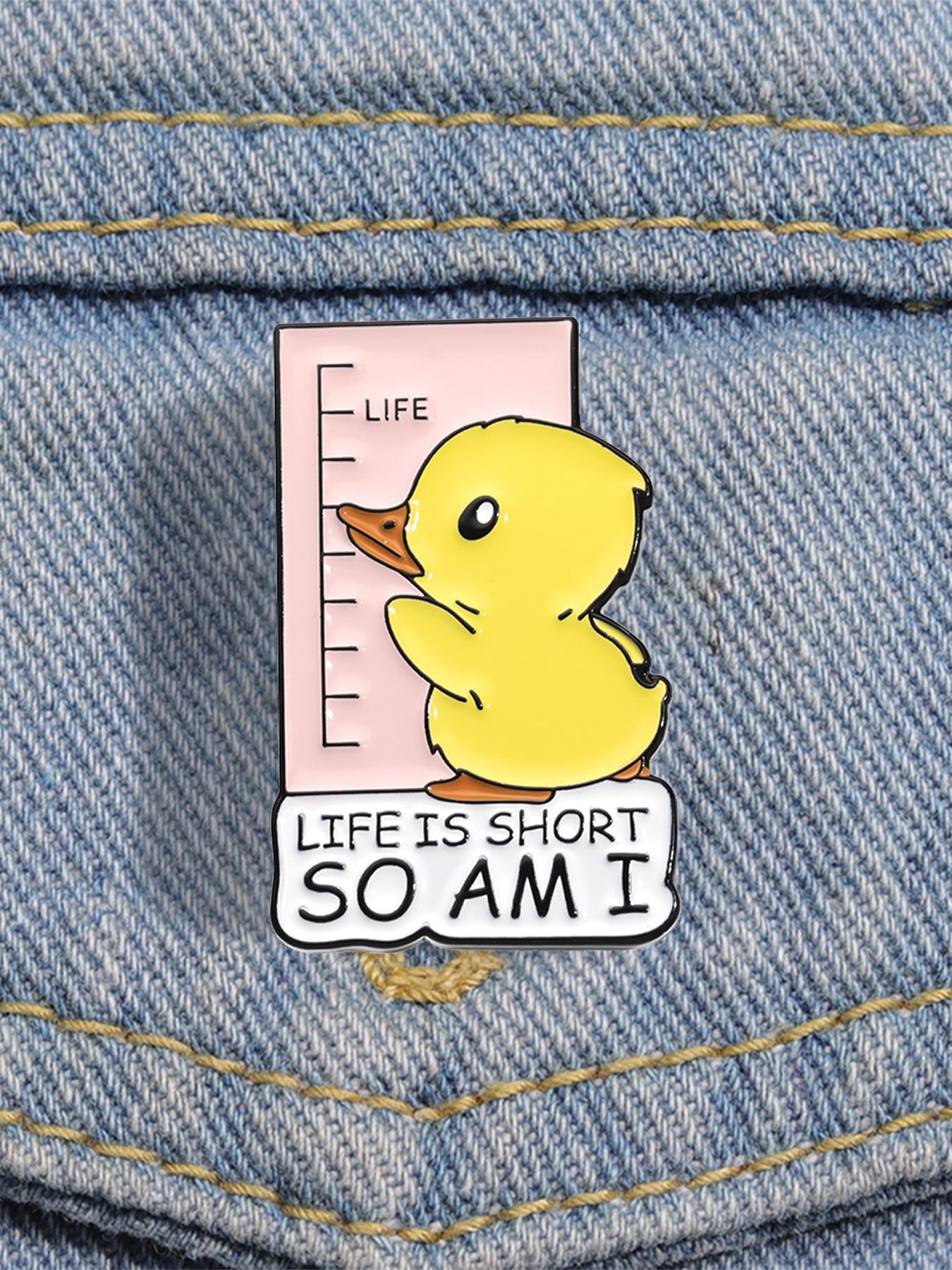Cute Duck Design Brooch, Cartoon Animal & Letter Pattern Brooch, Fashion Brooch for Daily Clothing Decor, Trendy All-match & Exquisite Brooch for Gift, Flower Brooch Pin, Fashion Accessory