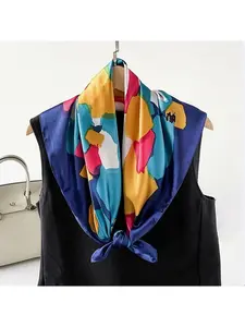 1PC Fashionable Oil Painting Patterned Scarf Available in Three Color Options, Versatile for Use As a Scarf, Headscarf, Or Shawl, Making It a Trendy Accessory
