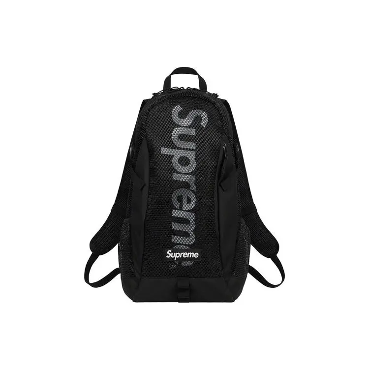 Supreme SS20 Week 1 Reflective Logo Backpack for Men and Women – Polyester, Spacious, Classic Style in Black