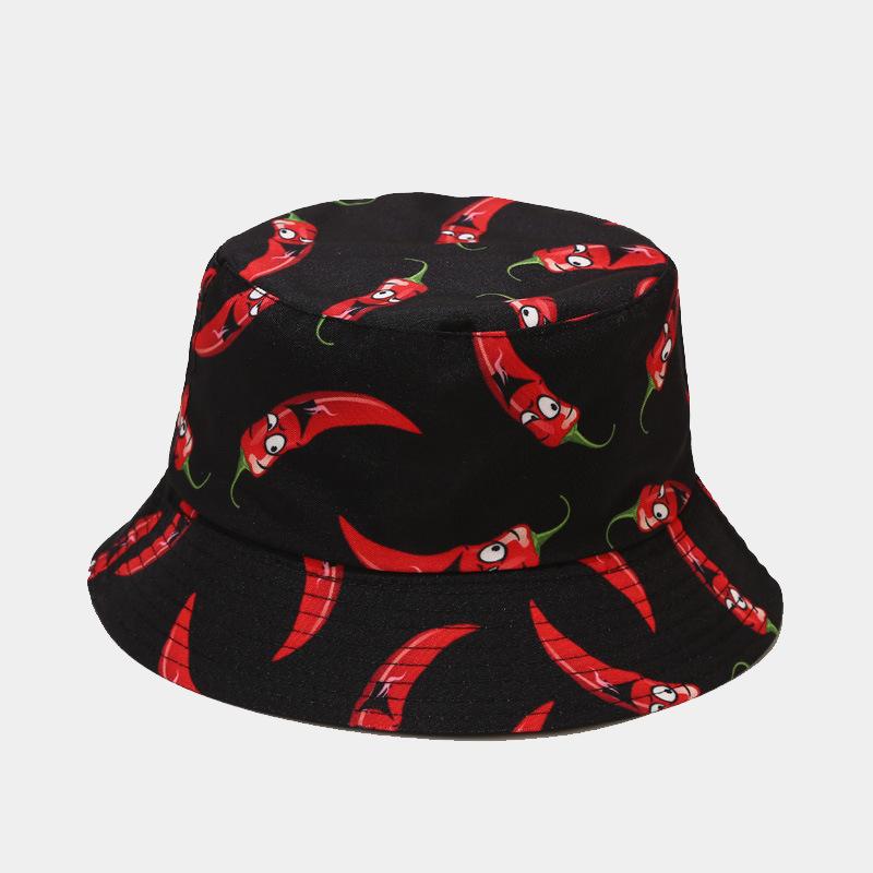 Wholesale bucket hat various vegetable pattern fisherman hat sun hat fedora hat pepper cucumber eggplant wholesale price панама
