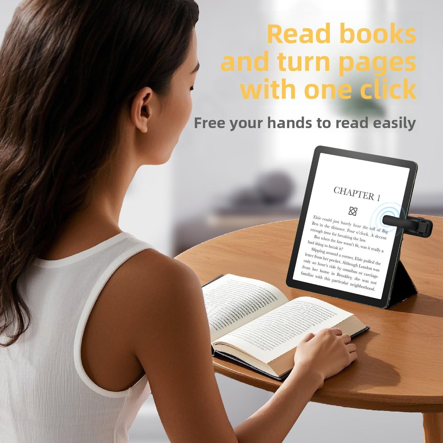 Versatile Wireless Page Turner & Camera Remote for Kindle, iPhone, iPad & Android Tablets with Rechargeable Lithium Battery & USB Charging