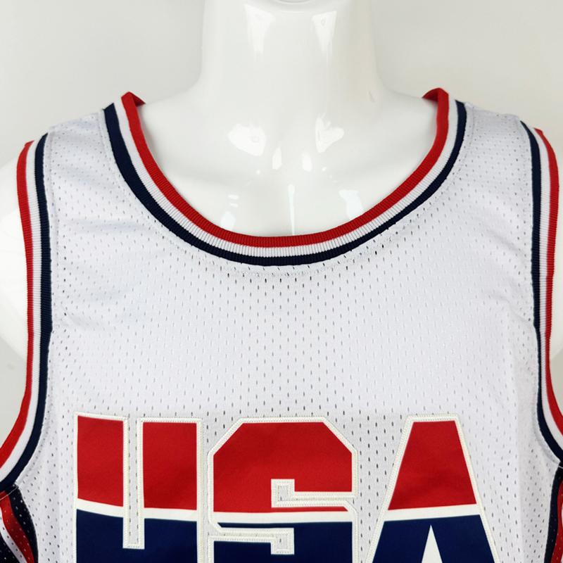 1992 USA #9 basketball jerseys for men basketball jersey Sewing embroidery Retro basketball uniform big size Mesh breathable Casual loose sportswear Outdoor sportswear White Blue S-2XL 90s Dream Team Cheap High Quality Accept mixed wholesale, Retro Embroi