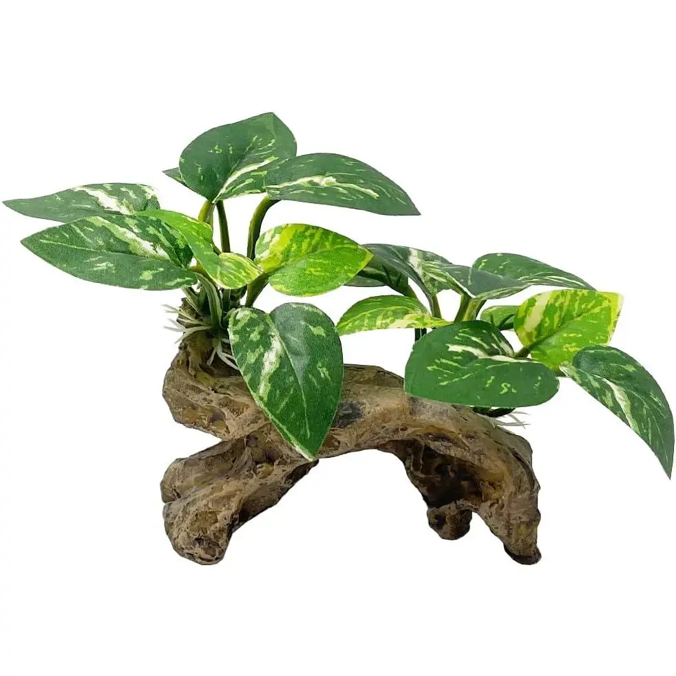 Fish  Decorations Aquarium Decor Ornaments Betta Silk Leaf pad Hammock Artifical Driftwood cave Goldfish Bowl Accessories (Type-C)