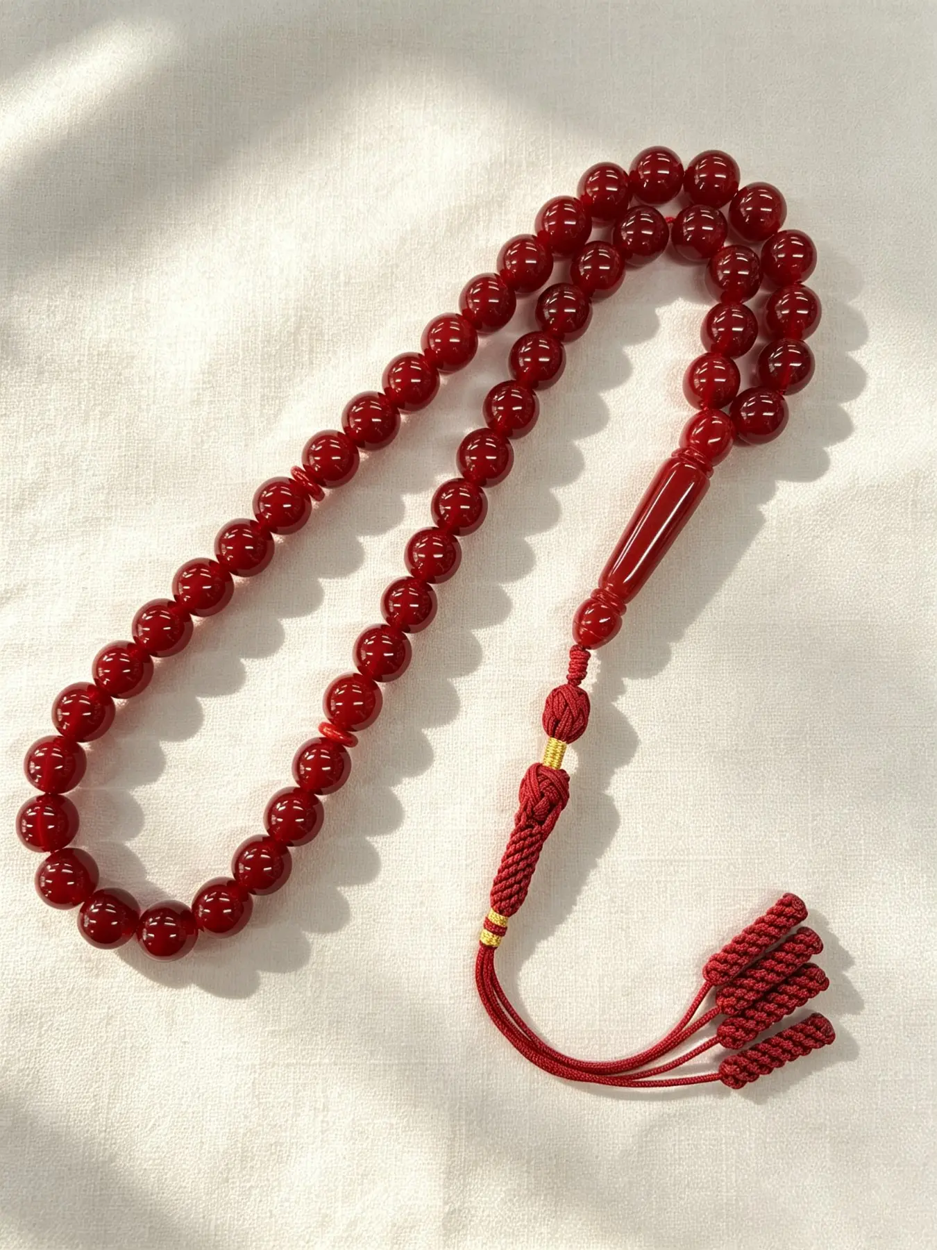1pc 10mm Muslim Handmade Woven Tassel Prayer Beads  45-Bead Bakelite prayer beads, High-Quality Resin Material, Unisex Daily Wear, Holiday Prayer Beads