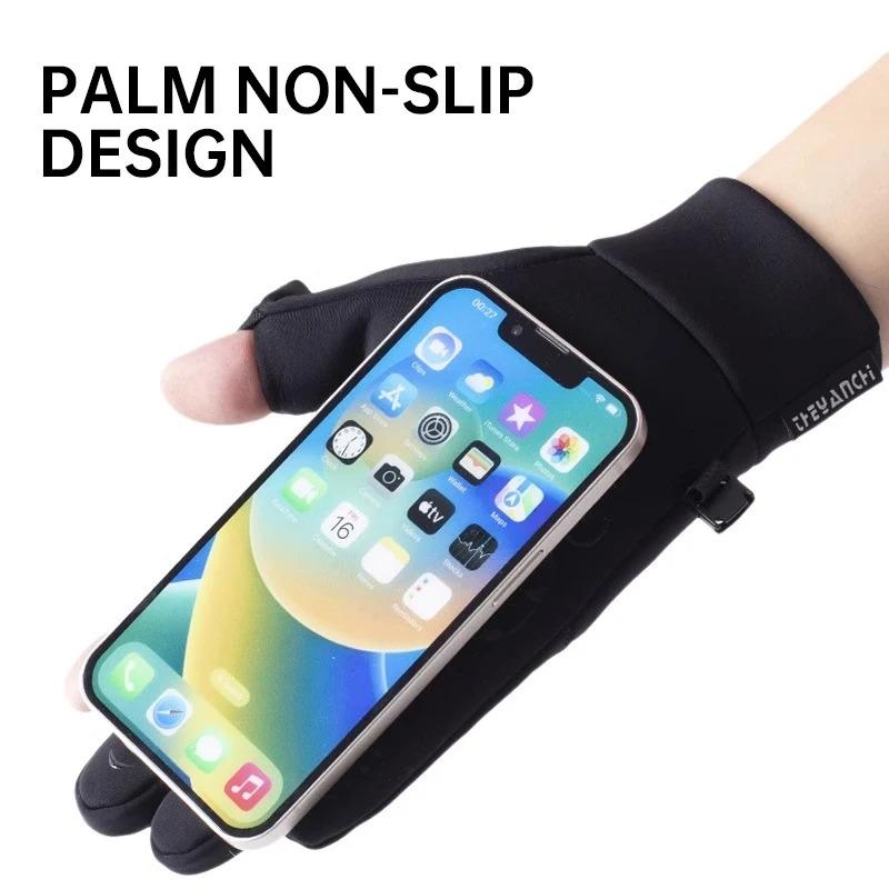 Men's Winter Waterproof Touchscreen Gloves, Durable Windproof Cycling Running Skiing Outdoor Sports Gloves, Warm Thermal Insulated Mitts