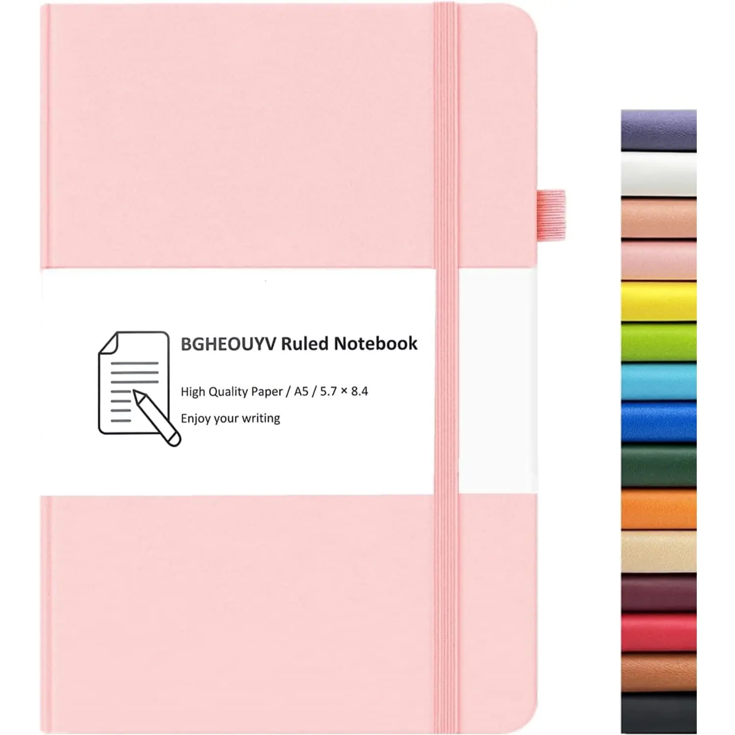 Hard Cover A5 College Ruled Notebook Journal - 160 Pages, 5.7in x 8.4in, Multiple Colors Writing Pad for Office & School Use (Suitable for Adults)