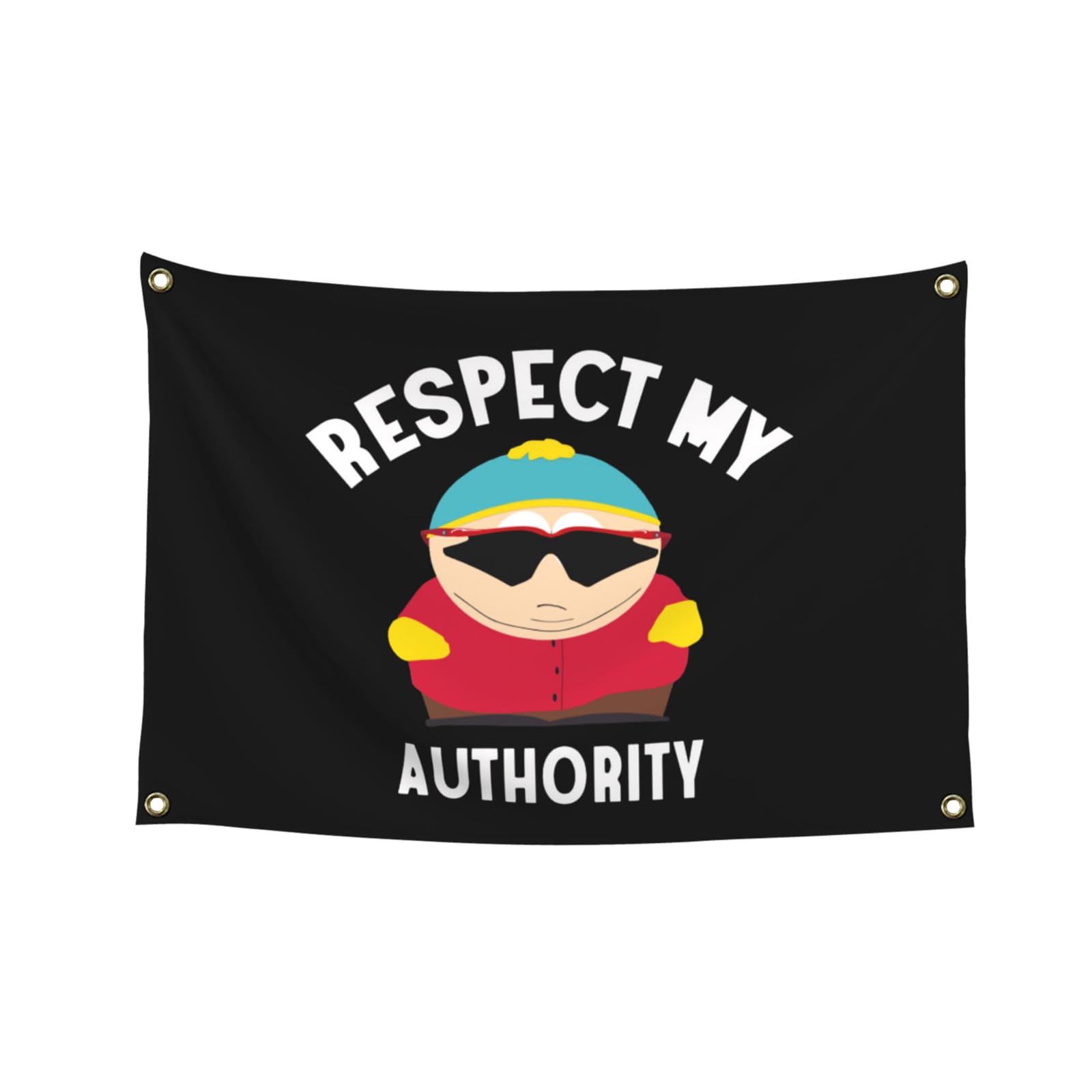 Respect My Authority Flag, 1 Count 3x5 Ft Polyester Banner, Meme Funny Flags for College Dorm Room Wall Decor