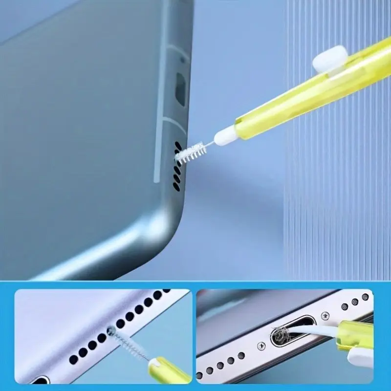 4pcs Phone Cleaning Kit, Multi-Function Portable Phone and Earphone Cleaner, Charging Port Repair, Flash Cable and Connector, Easy Storage and Carry