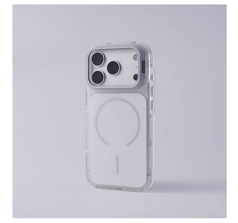 MagSafe Compatible iPhone  with Camera Stand & Shockproof Bumper |     Clear Protective Cover for iPhone 12 13 14 15 16 17 Pro Max Plus Air Anti-Scratch & Drop Protection mobile phone  soft female case dustproof phone case trendy aesthetic anti-fall fully