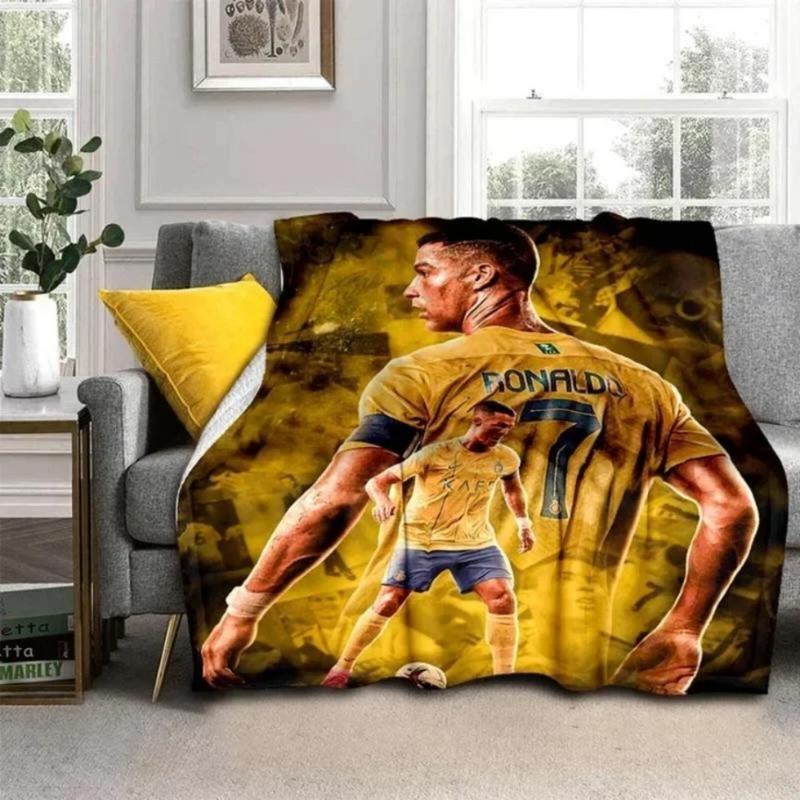 Cristiano R-Ronaldo CR7 Pattern Flannel Throw Blanket,Multi-purpose Holiday Gift Blanket Warm and Soft Blankets All Seasons