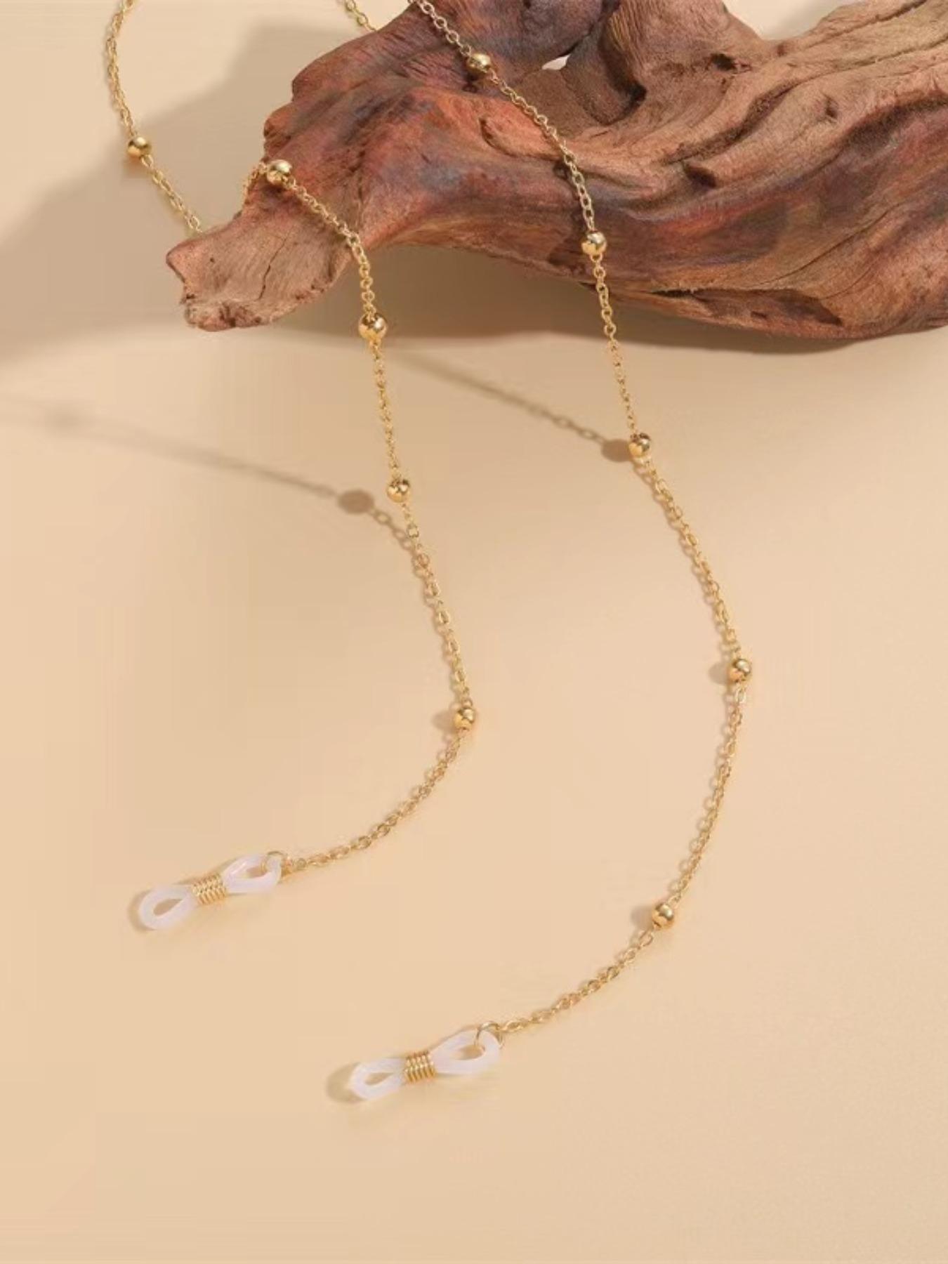 Minimalist Temperament Ball Decor Metal Glasses Chain, Anti-slip Glasses Mask Hanging Chain, Fashion Eyewear Accessories for Women & Girls