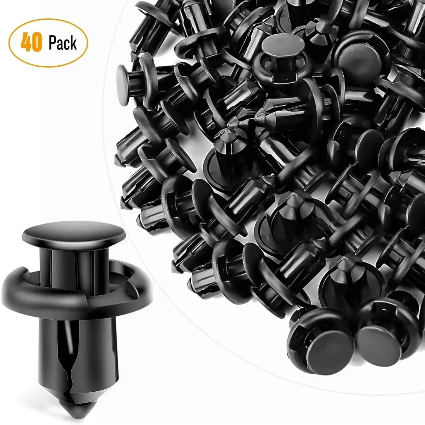 Nilight 40-Piece POM Polymer Car Push Retainer Clips Kit - Head Diameter:20mm, 20x10mm, 2-Piece Construction, Reusable Secure Hold Front Bumper Clip, Fit for Honda, Acura (Part No.91503-SZ3-003)
