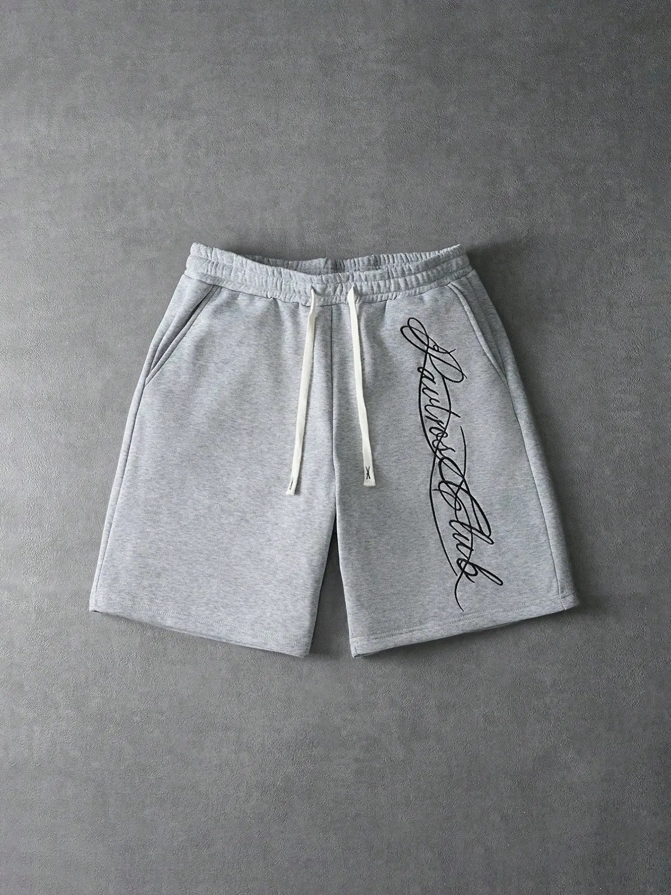 Streetwear Casual Sweatshorts for Men Regular Fit | Vintage Graphic Graffiti Script Print Track Shorts, Daily Casual Shorts, Elastic Waist Polyester Blend Athletic Lounge Wear