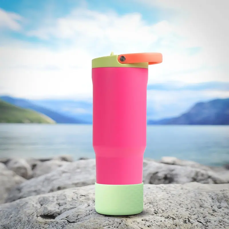 2-Pack Pink Silicone Boots For HydroJug 40oz Tumbler - Protective Bottom Covers