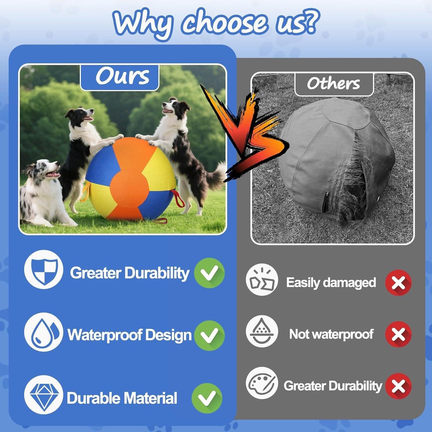 Upgraded Solid Color Polyester Herding Ball Durable Inflatable Training Play Ball for Sheep Horse Dog Farm Pet Exercise Game Toy