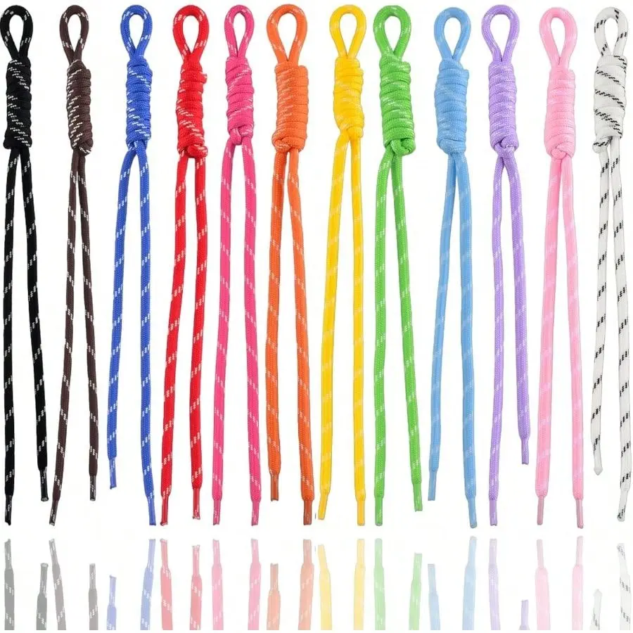 Paracord Keychain Paracord Bag Charm 12pcs Braided Nylon Rope Keychain Cord For Bag Purse Backpack Handbag