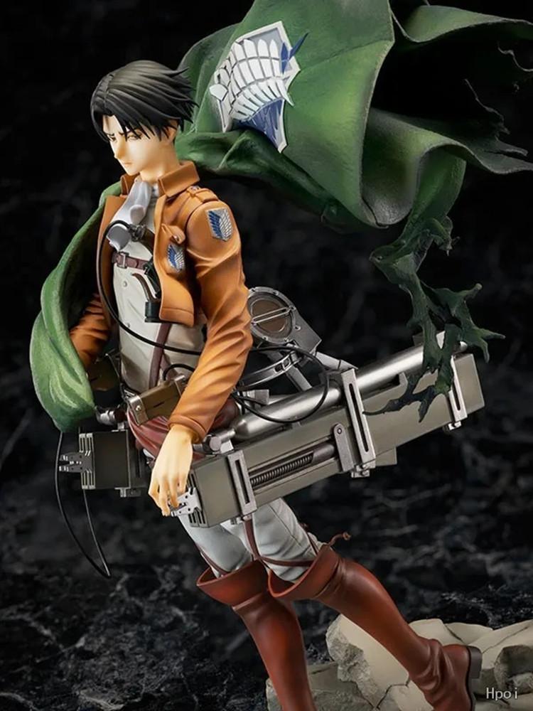 26CM Attack on Titan Anime Action Figure - Kawaii Levi Ackerman & Eren Jaeger Model Doll with Cloak Cute Room Decor Gift for Boy