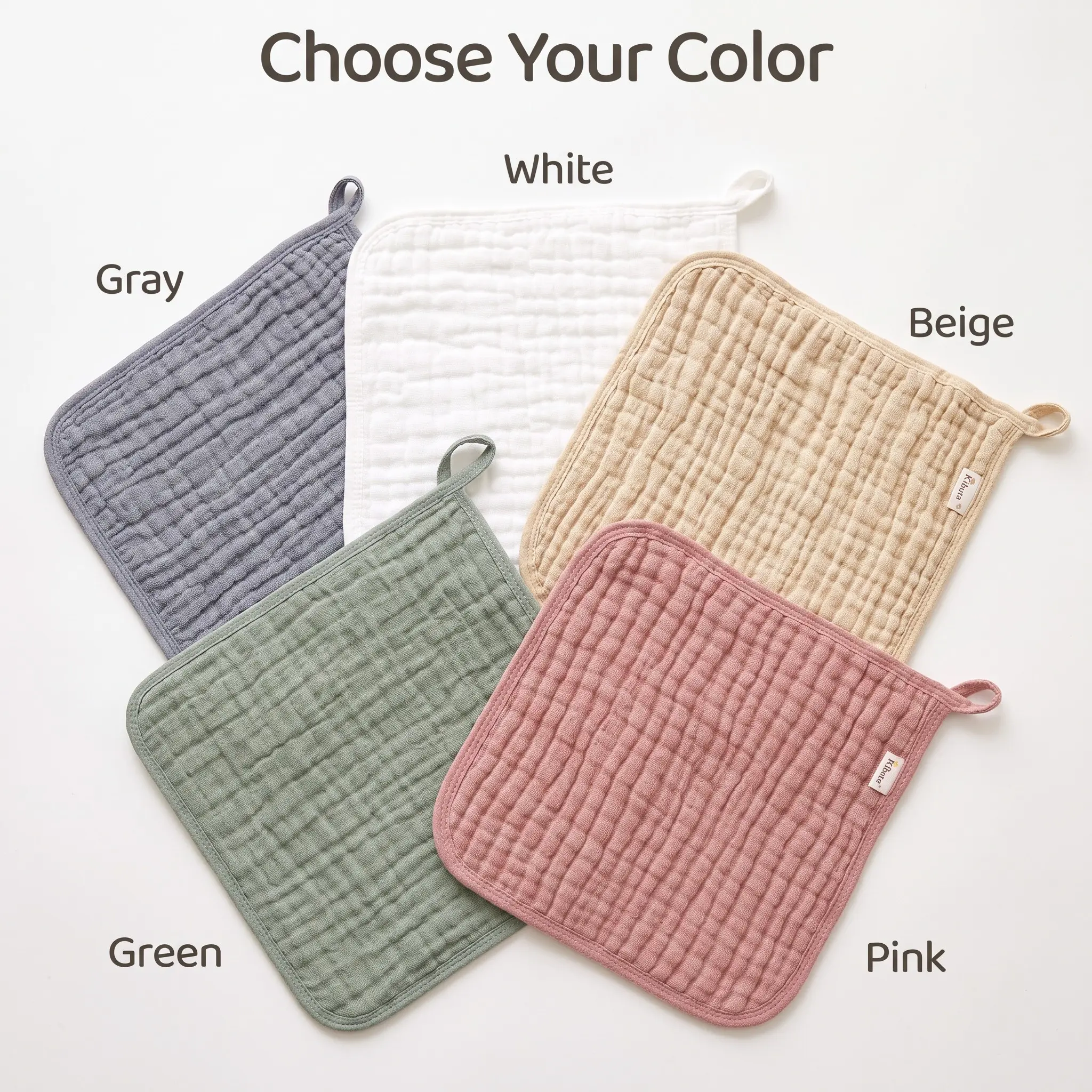 TDHD.8-Pack Multi-Layered Border Handkerchiefs, 10x10 Inches, Baby & Maternity Grade Fabric, Soft & Durable