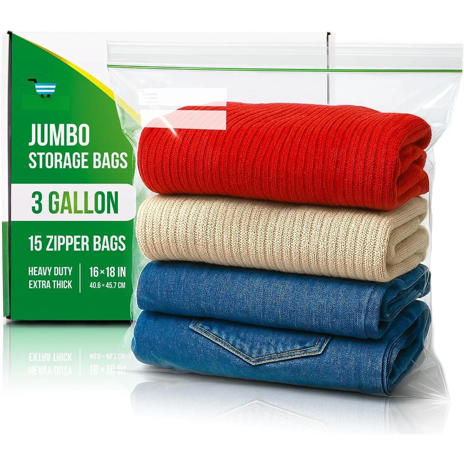 3 Gallon Storage Bags - 15 count, Extra  And Super Durable | Heavy-Duty 2 Mil Storage Bags. Leak-Proof Zipper Seal. Extra-Large Capacity For  Storage, Packing And Travel.