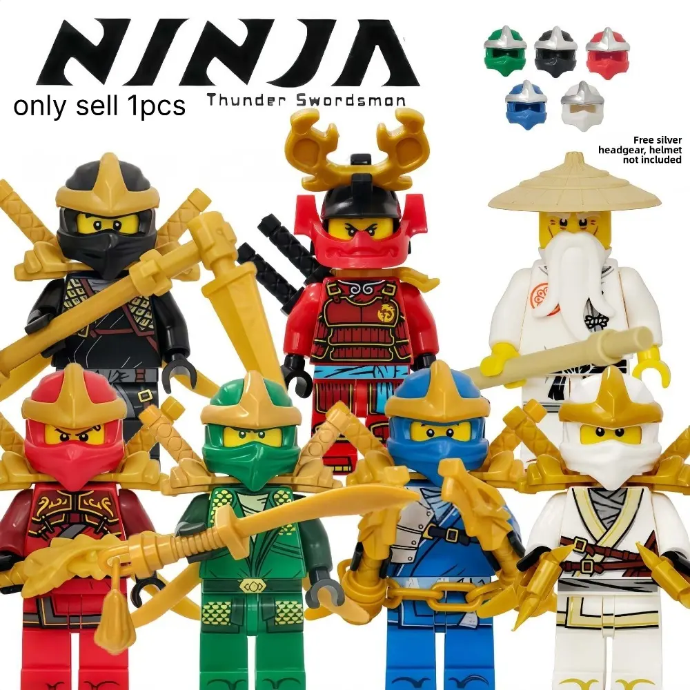 Commemorative Ninja Minifigure Set with multiple classic characters, compatible with various general building block scenes, ideal for collection, desk ornaments and gifting