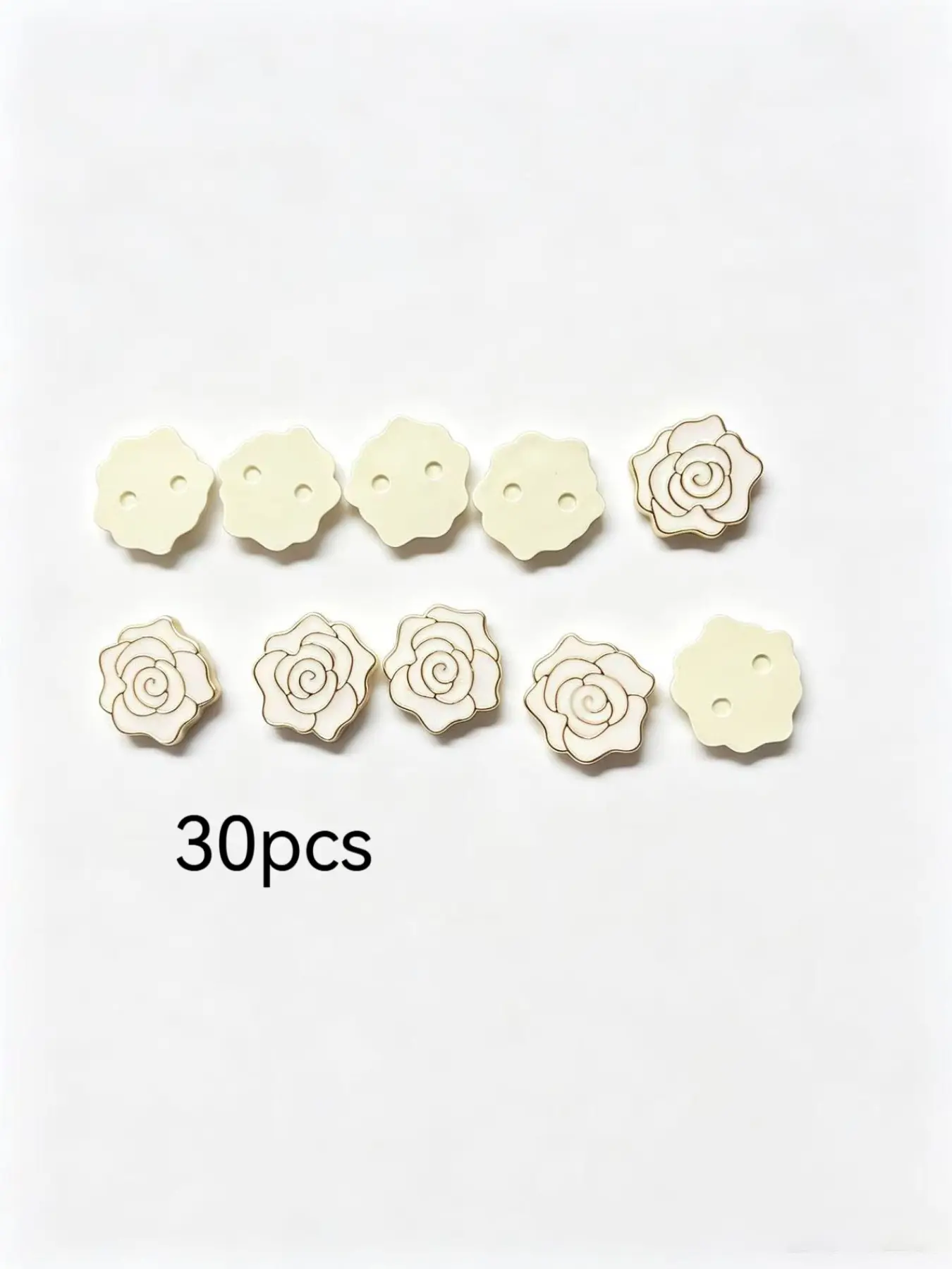 30 Rose Decorative Patches, Flat Bottom Abs Plastic Roses, DIY Hair Clips, Craft Supplies, Handmade Decoration Accessories, Jewelry Making