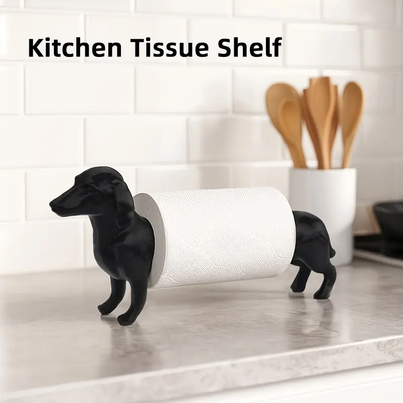 Dachshund Toilet Paper Holder, Funny Animal Shaped Bathroom Tissue Roll Stand, Modern Farmhouse Bathroom Decor Supplies, Easy Install Novelty Gift for Dog Lovers Home Bathroom Accessory