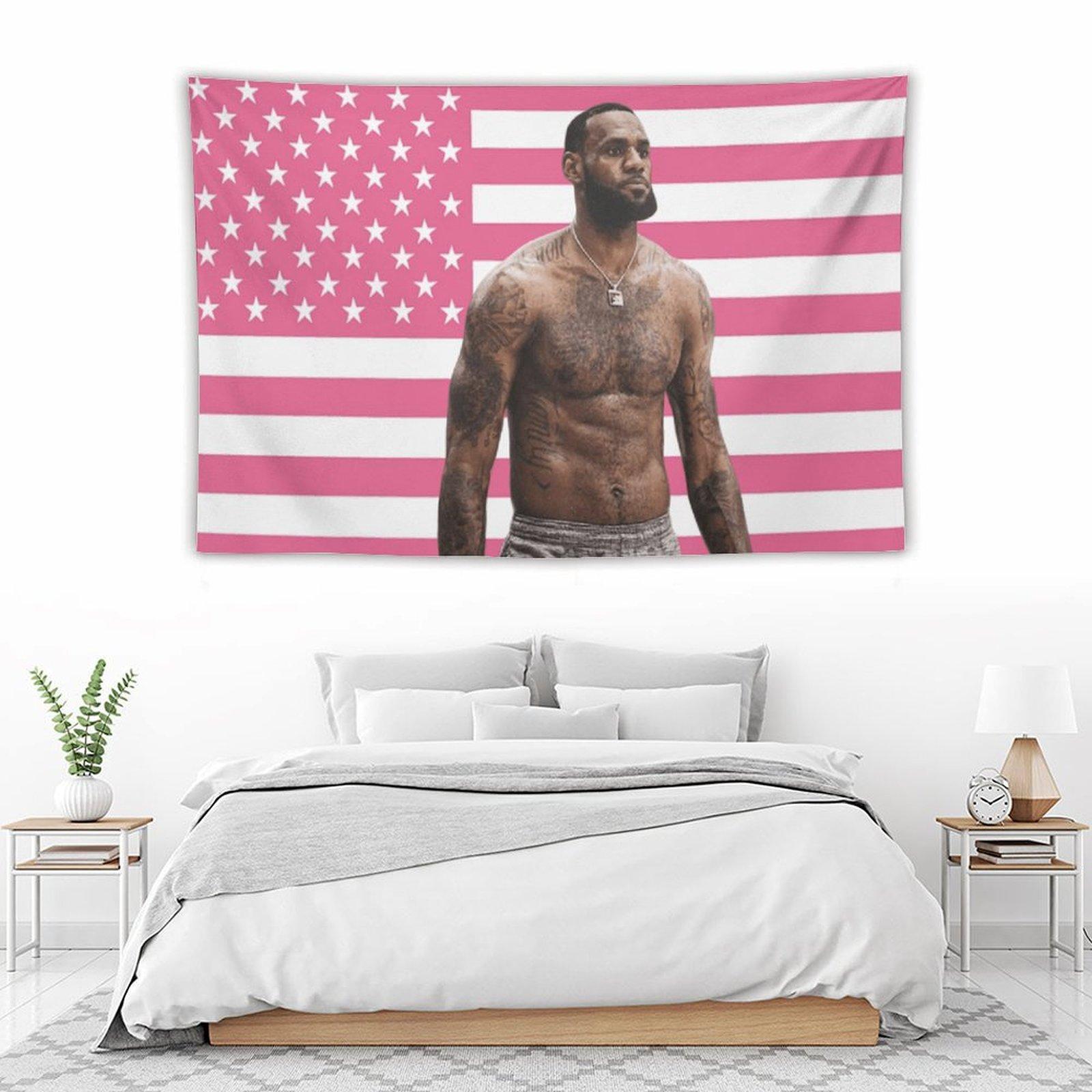 LeBron Art James wall tapestry poster for college dorm cave bedroom living room office party decoration gift