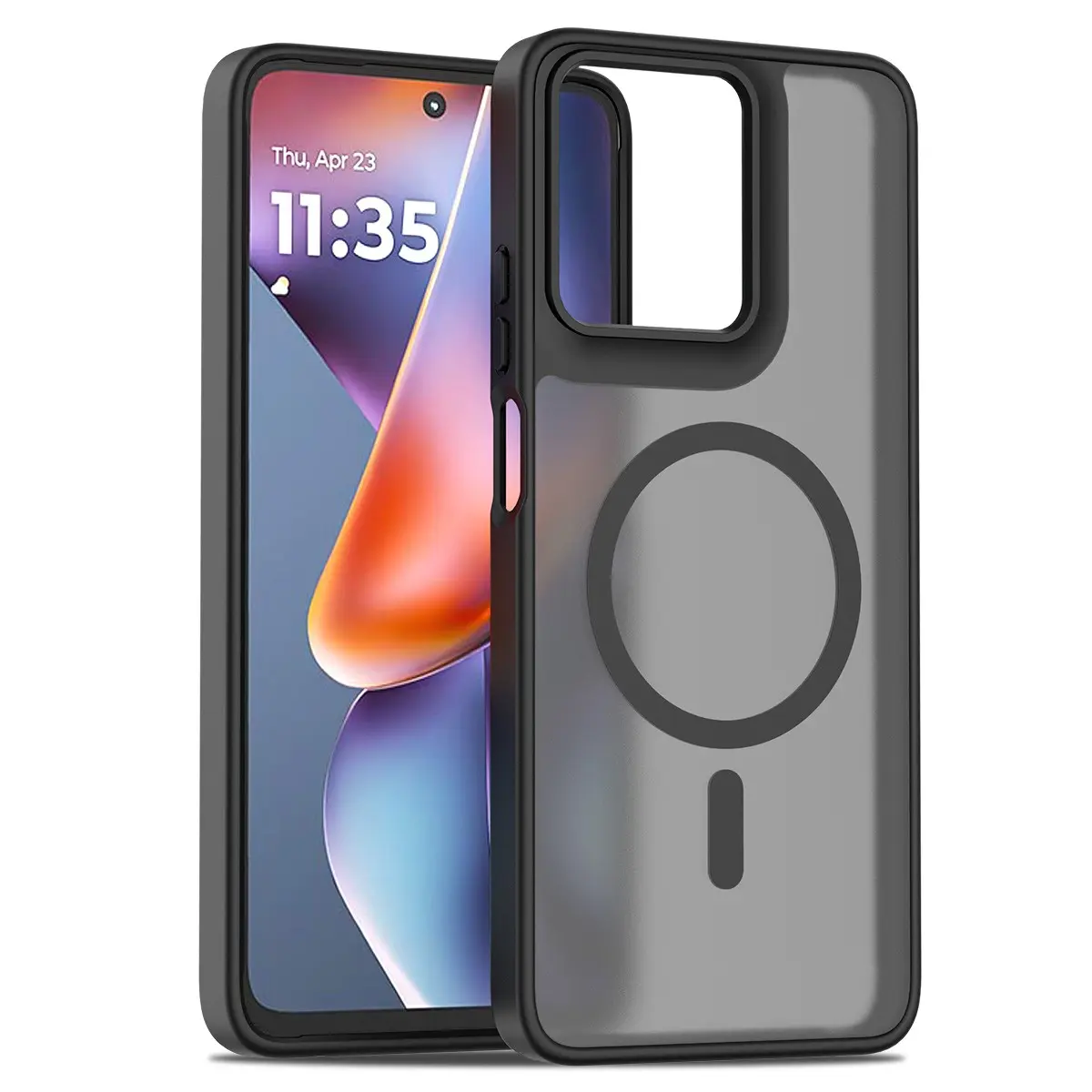 Phone Case - Phone Case for Moto G Play G Power Stylus 5G Edge 2026/2025, Semi-Transparent Matte Back Cover with Magnetic Ring, Lightweight Protective Shockproof Anti-Fall Protection